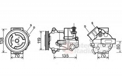 VAN WEZEL 3700k495 -  Компрессор, кондиционер